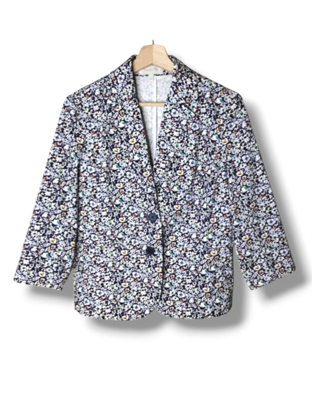 Talbots Ditsy Floral Stretch Cotton Blazer Jacket